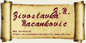 Živoslavka Macanković vizit kartica